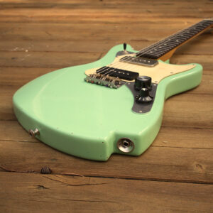 Lewis Minnow handcrafted Guitar on the deck
